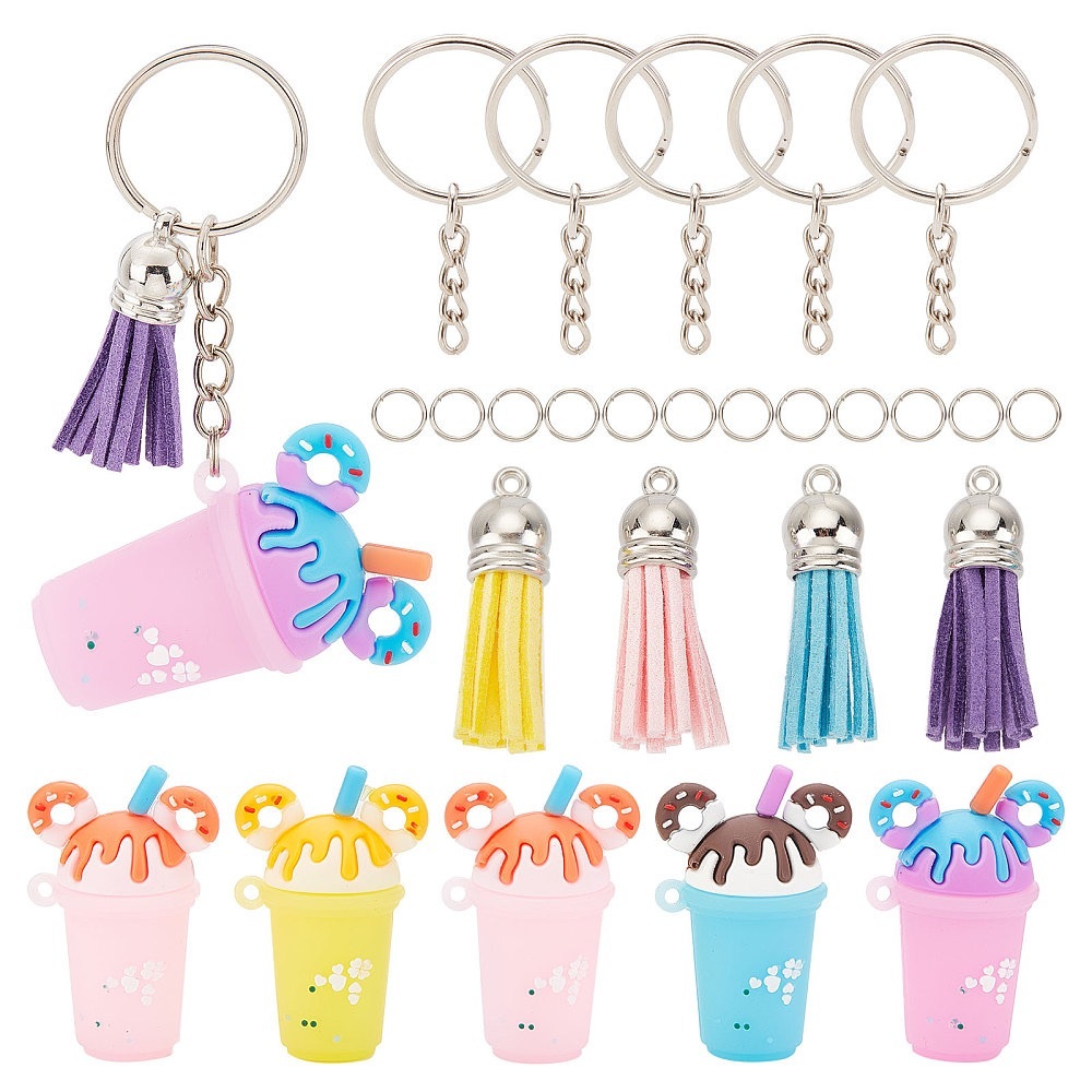 Colorful Cup Keychain Set for Kids